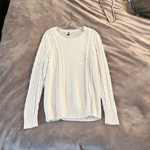 Old Navy Cream/Off-White Cable Knit Sweater Size XL
